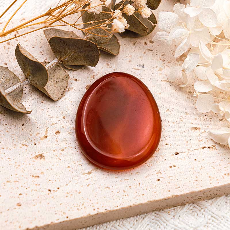 Olivenorma Red Agate Thumb Worry Stone