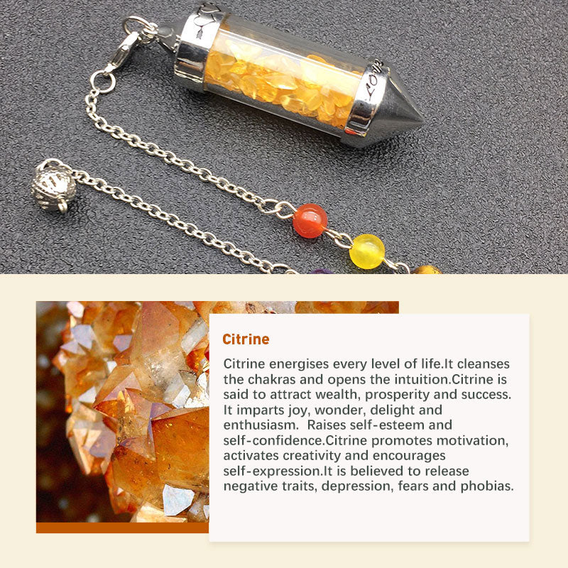 Chakra Colored Crystal Meditation Pendulum