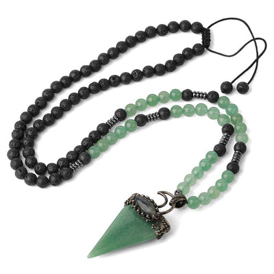 Olivenorma Natural Stone Prismatic Meditation Beaded Necklace