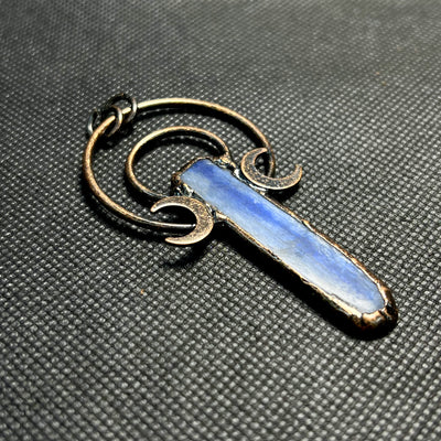 Olivenorma Kyanite Copper Double Moon Ring Pendant Necklace