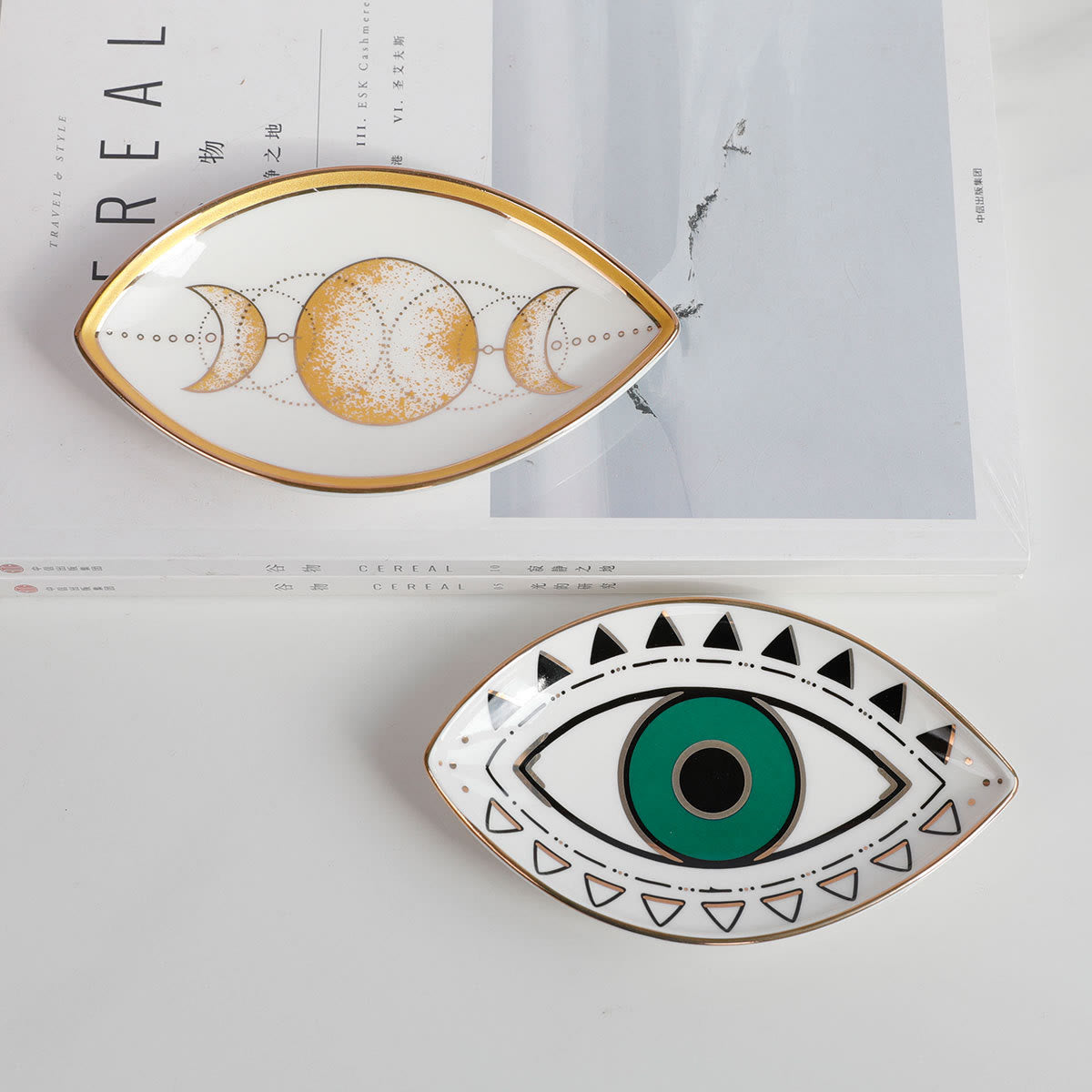 Olivenorma Evil Eye Ceramic Jewelry Dish Tray Holder