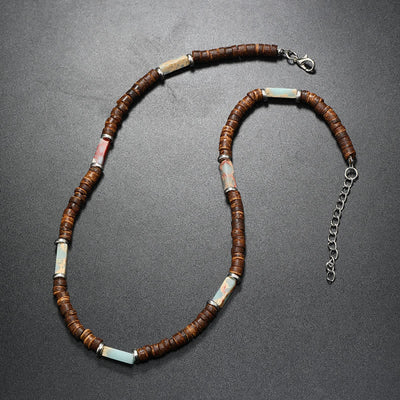 Olivenorma Brown Coconut Wood Beads Natural Stone Beads Necklace