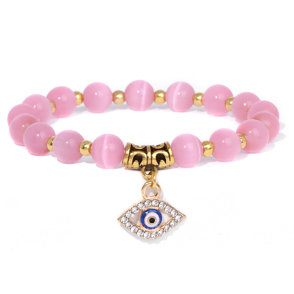 Olivenorma Natural Stone Beaded Evil Eye Pendant Bracelet