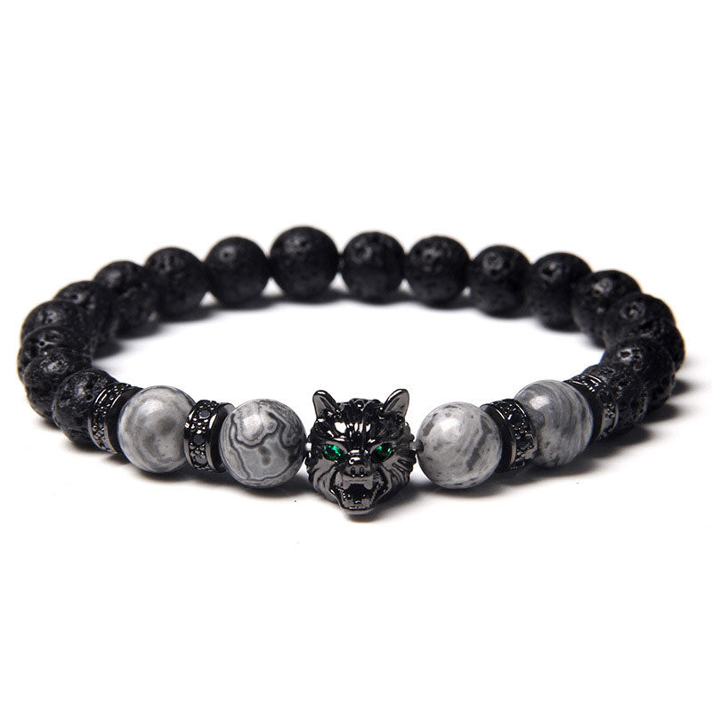 Olivenorma Gray Tiger Eye Wolf Bracelet