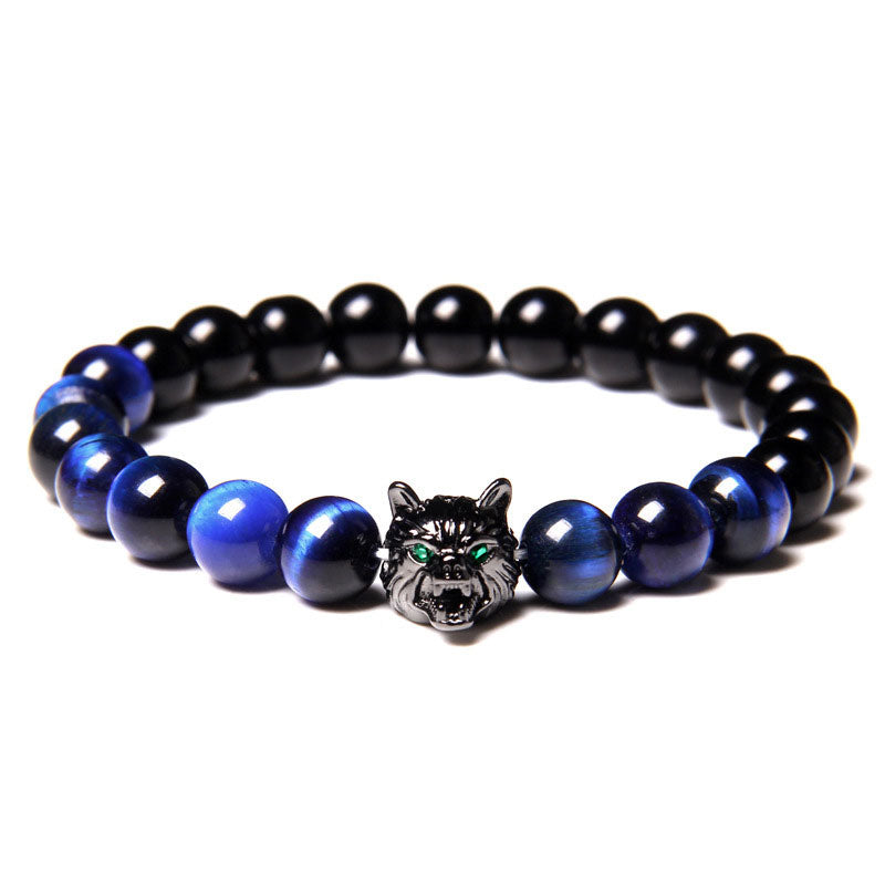 Olivenorma Night Blue Tiger Eye Wolf Bracelet