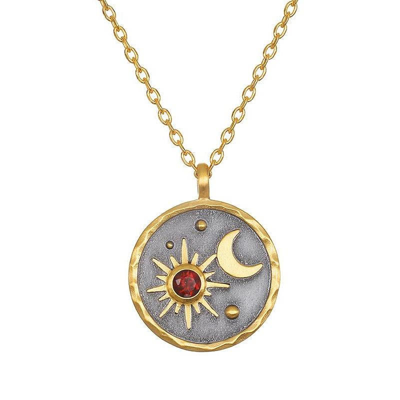 Olivenorma "Day and Night"-Sun & Moon Birthstone Necklace