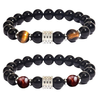 Olivenorma Red Tiger Eye Obsidian Men Bracelet