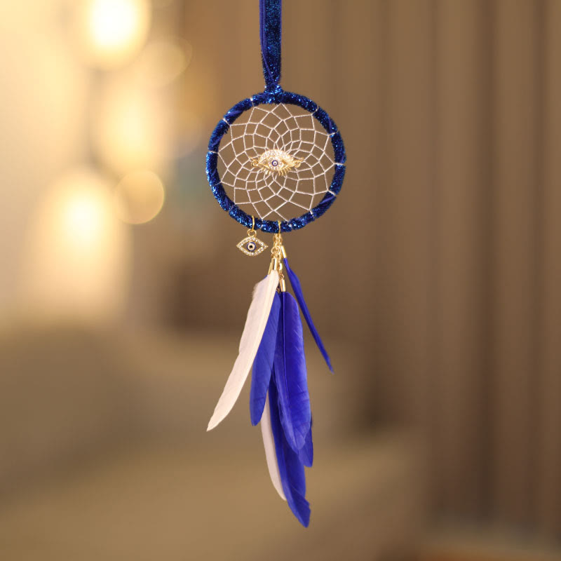 Olivenorma Evil Eye Dream Catcher Feather Tassel Hanging Ornament