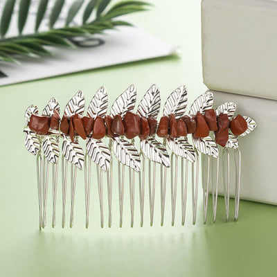 Olivenorma Natural Crystal Gemstone Hair Combs Hairpin