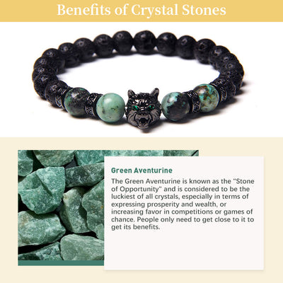 Olivenorma Green Aventurine Wolf Bracelet