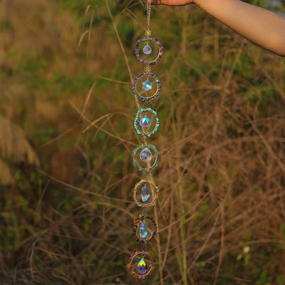 Olivenorma Chakra Gravel Dreamcatcher Decorative Wind Chime