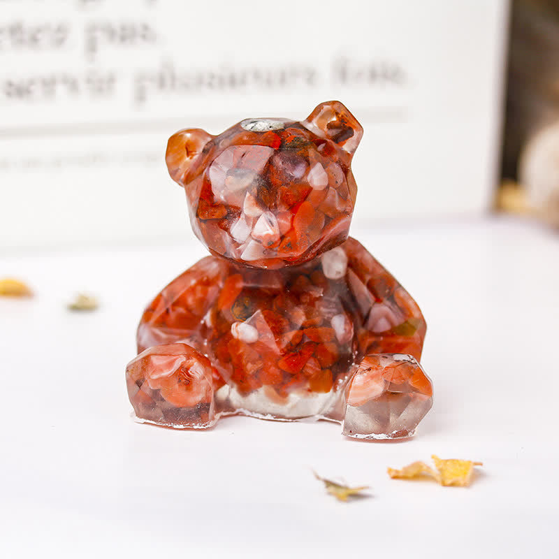 Olivenorma Mirror Sitting Bear Gemstone Decoration