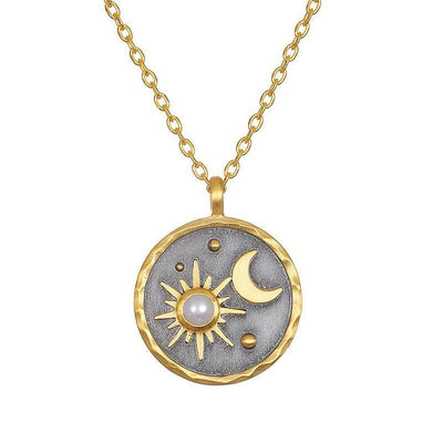 Olivenorma "Day and Night"-Sun & Moon Birthstone Necklace