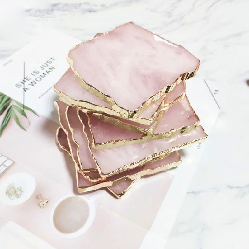 Olivenorma Rose Quartz Coaster Gemstone Decoration - image 8