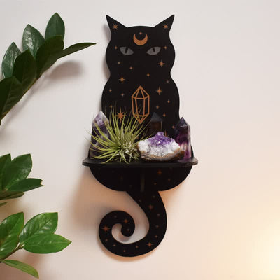 (Clearance 30% OFF / CODE: OFF30) - Olivenorma Celestial Cat Altar Crystal Shelf