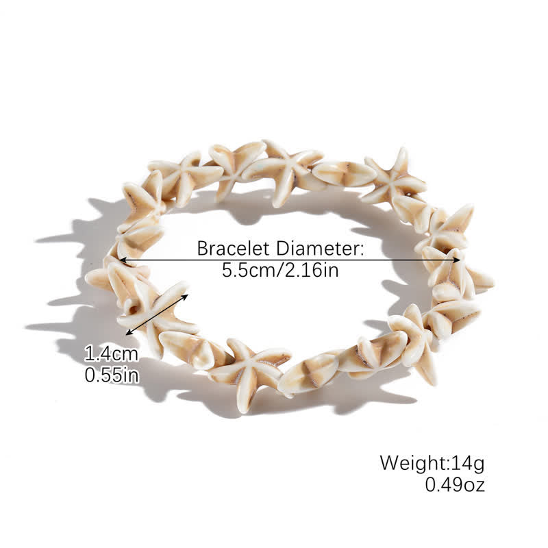 Olivenorma White Turquoise Starfish Turtle Pendant Beach Bracelet