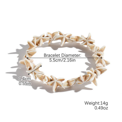 Olivenorma White Turquoise Starfish Turtle Pendant Beach Bracelet