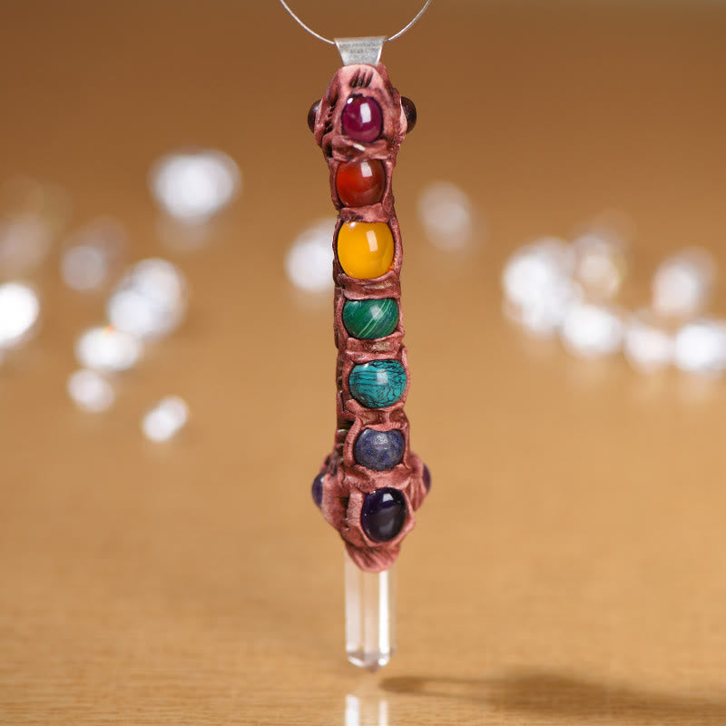 Olivenorma Natural 7 Chakra Red Pendant