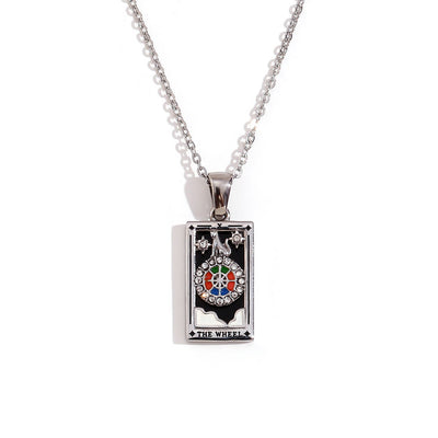 Olivenorma Stainless Steel 18k Gold Plated Tarot Card Necklace