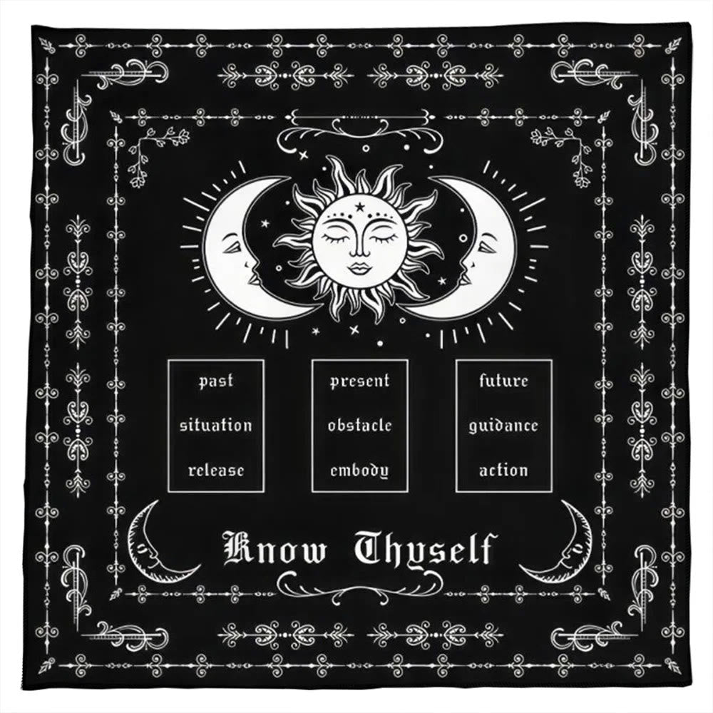 Olivenorma Know Thyself Moon & Sun Tarot Tablecloth