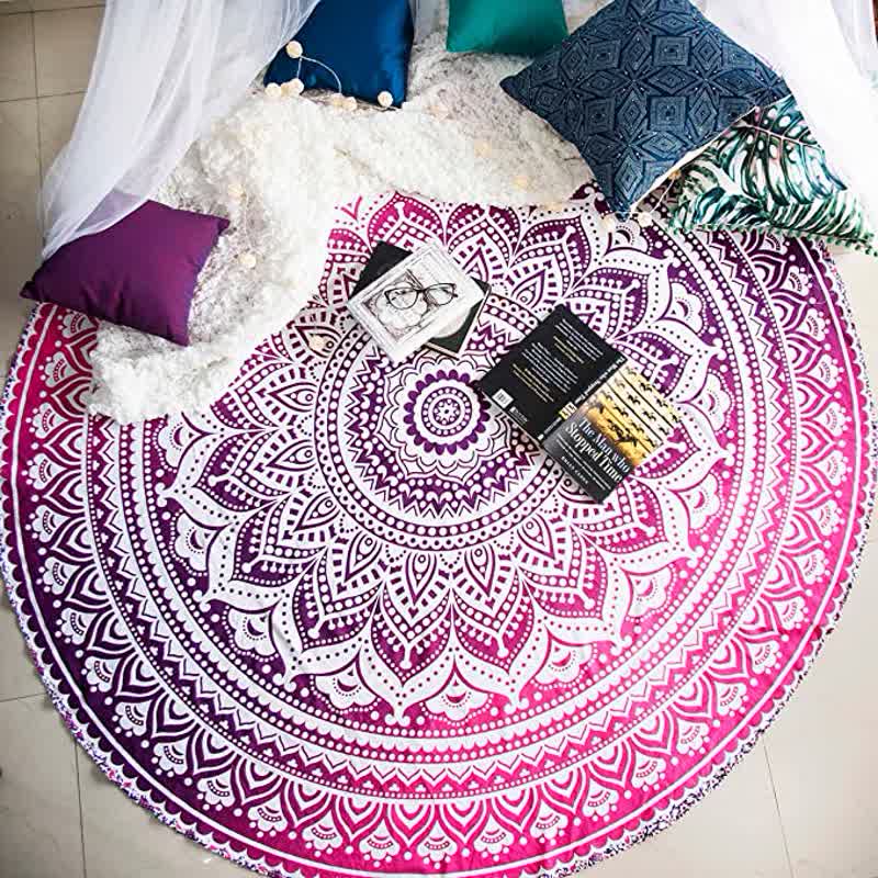 Circular Mandala Rosamia Yoga Meditation Tapestry