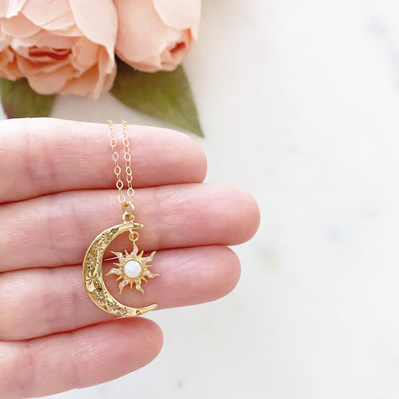 Olivenorma Opal Sun and Moon Necklace