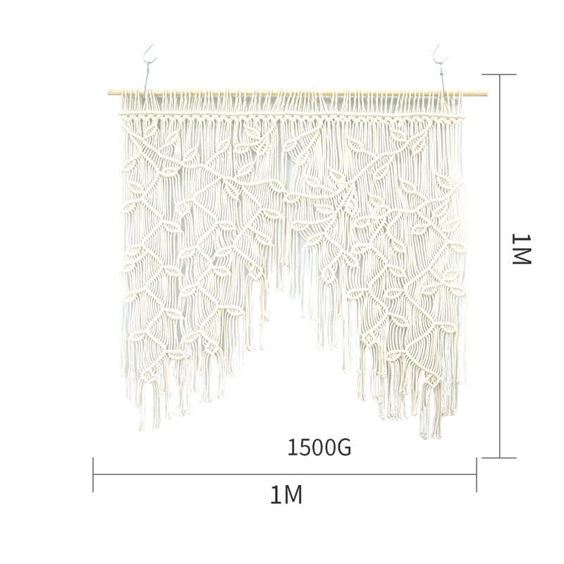 Olivenorma Leaf Shape Macrame Woven Wall Decor