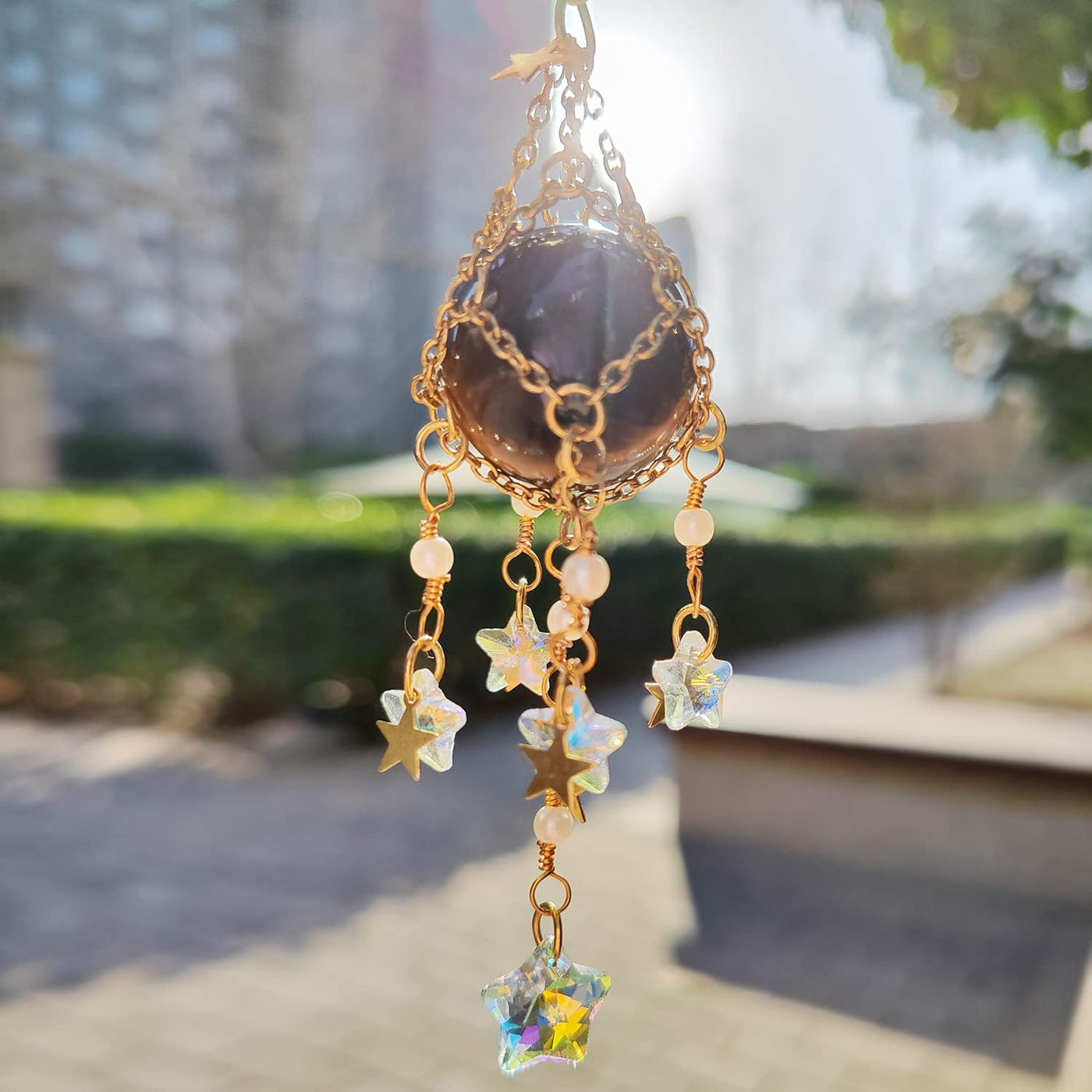 Olivenorma Natural Crystal Original Stone Hanging Pendant Wind Chime