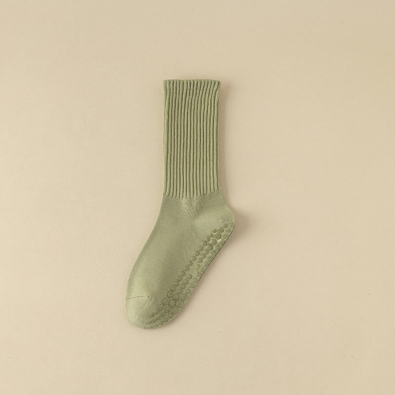 Olivenorma Non Slip Solid Striped Textured Crew Sock Yoga Socks