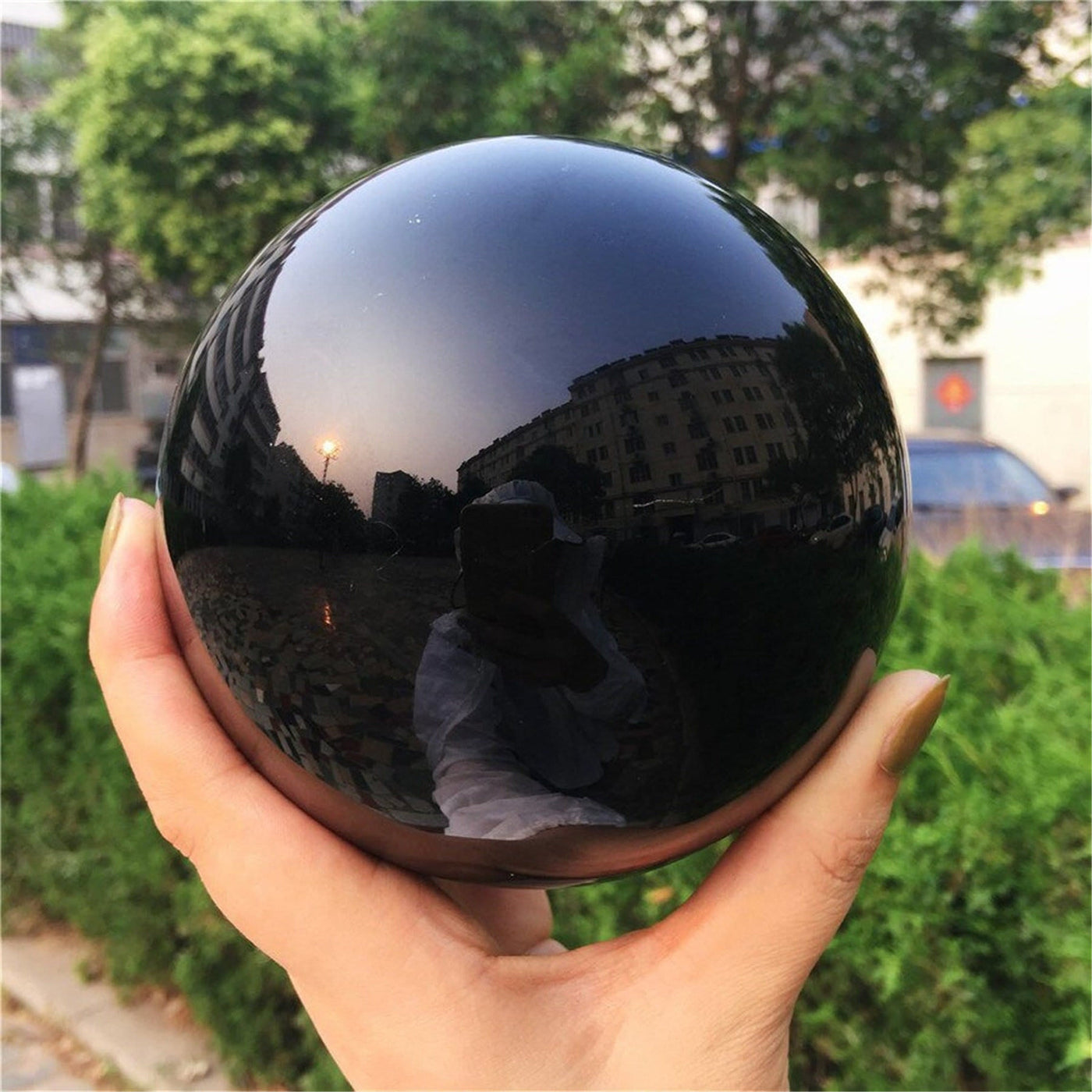 Olivenorma Obsidian Crystal Sphere Decoration