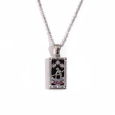 Olivenorma Stainless Steel 18k Gold Plated Tarot Card Necklace