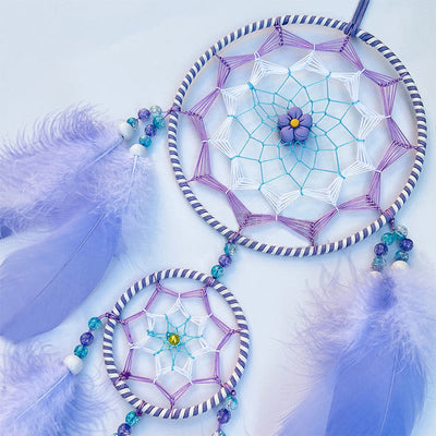 Olivenorma Acrylic Beads Blue Purple Feather Dream Catcher