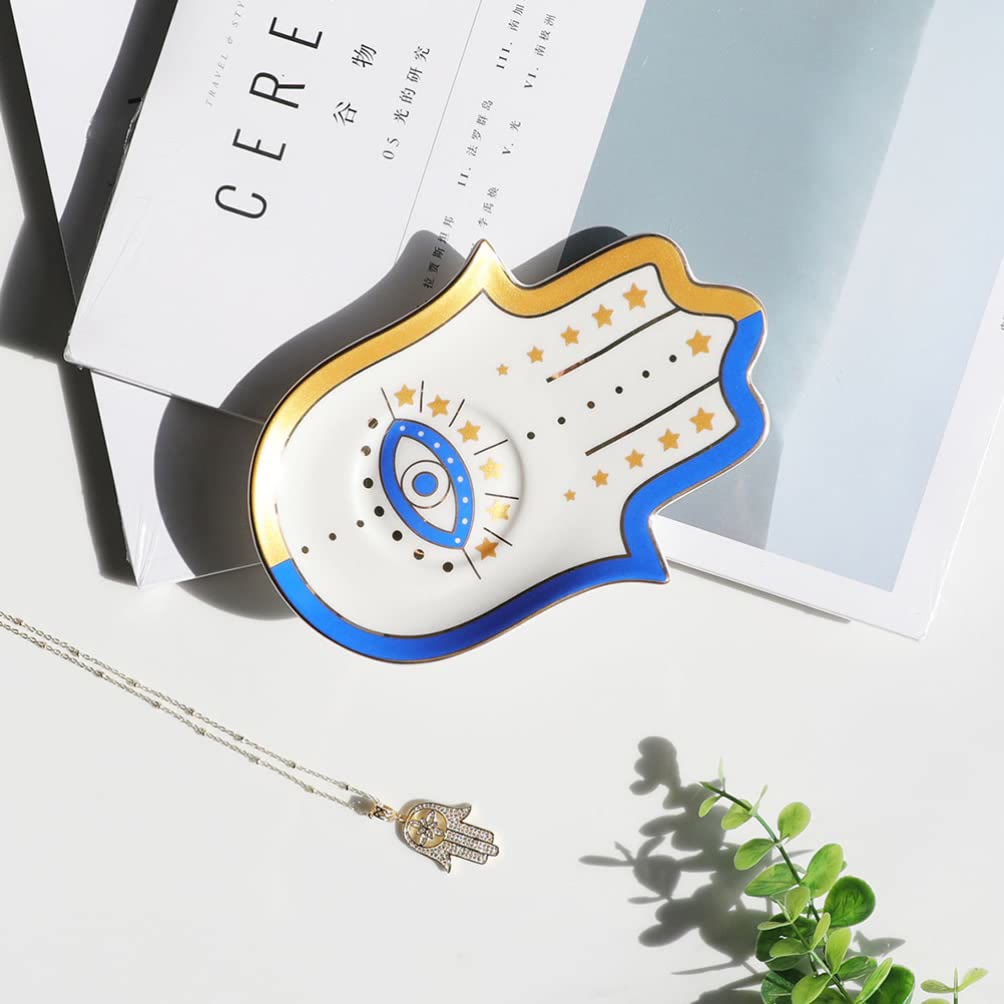 Olivenorma Ring Dish Holder Hamsa Evil Eye Coaster