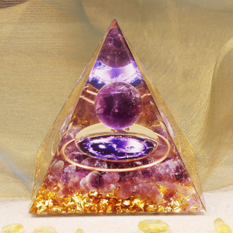 Olivenorma Amethyst Healing Orgone Pyramid