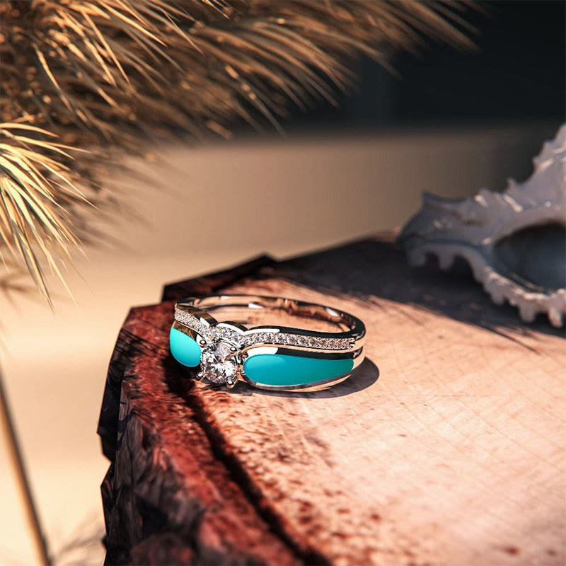 Olivenorma Blue Lagoon Turquoise 2 Piece Ring