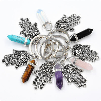 Olivenorma Inspiring Hamsa Hand Crystal Keychain