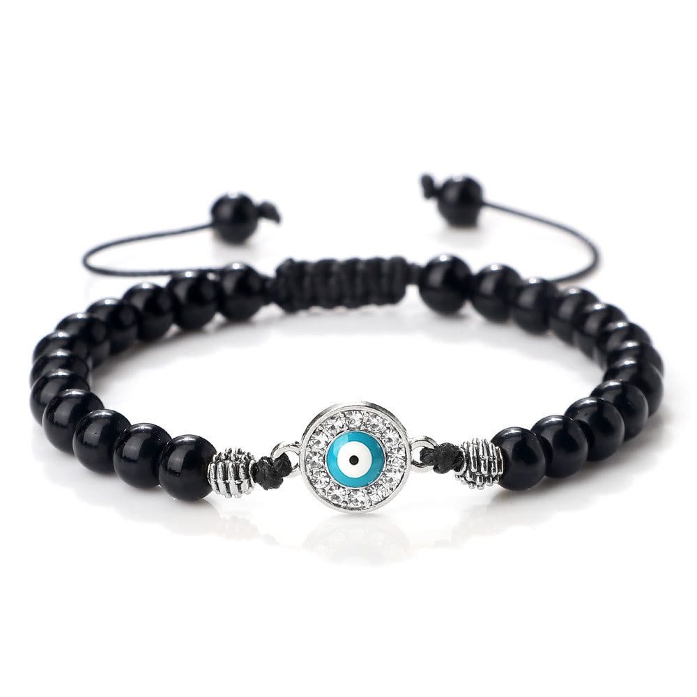 Olivenorma 6mm Natural Stone Zircon Beads Evil Eye Bracelet