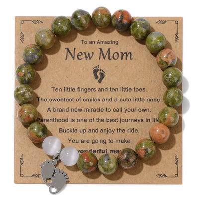 Olivenorma "New Mother" Gift Natural Stone Beaded Bracelet