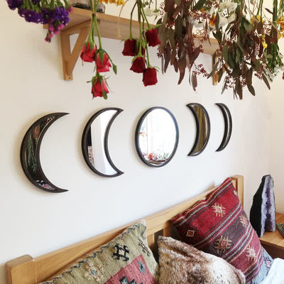 Original Wooden Moon Phase Mirrors Wall Decor - image 4