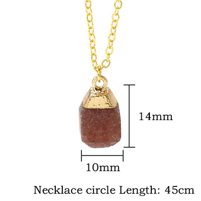 Olivenorma Square Cut Rough Stone Sweet Style Necklace