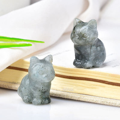 Olivenorma Crystal Kitten Stone Carving Crafts Gemstone Decoration