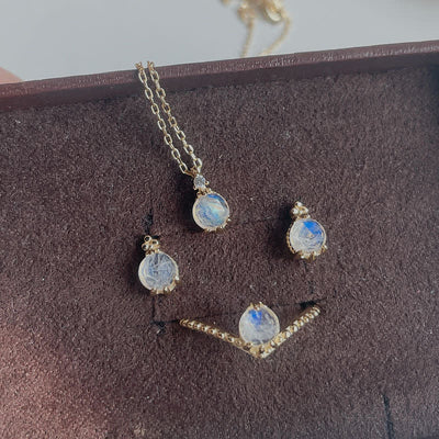 Olivenorma Natural Moonstone Jewelry Set