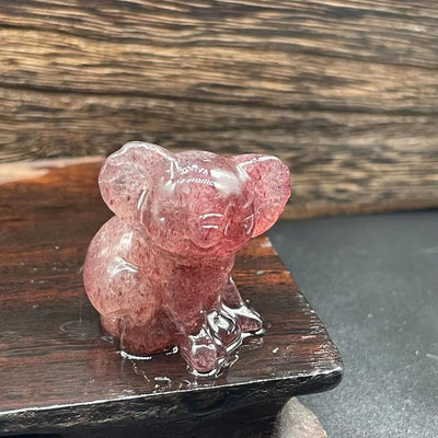 Olivenorma 1.2 Inches Carved Cute Koala Figurine Gemstone Decoration