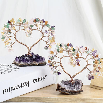 Natural Crystal Stone Love Feng Shui Tree