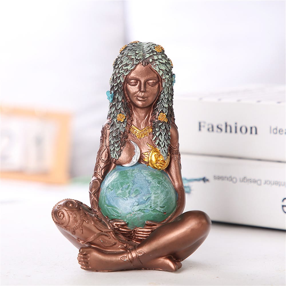 Olivenorma Resin Mother Earth Gaia Statue Ornament Decoration