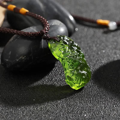 Olivenorma Purification Green Moldavite Necklace