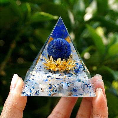 Olivenorma The Calm Power Lapis Lazuli & Blue Chalcedony Orgone Pyramid