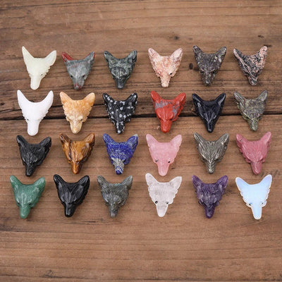 Olivenorma Spirit Guardian Wolf Head Crystal Carving Gemstone Decoration - image 2