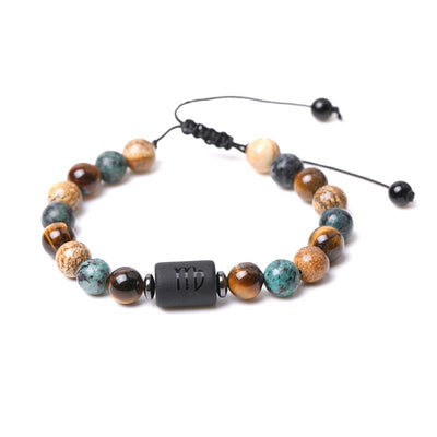 Tiger Eye Picture Jasper Zodiac Bracelet