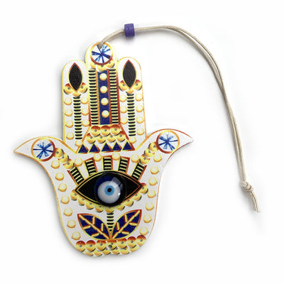 Olivenorma Geometric Wooden Hamsa Wall Decor Ornament